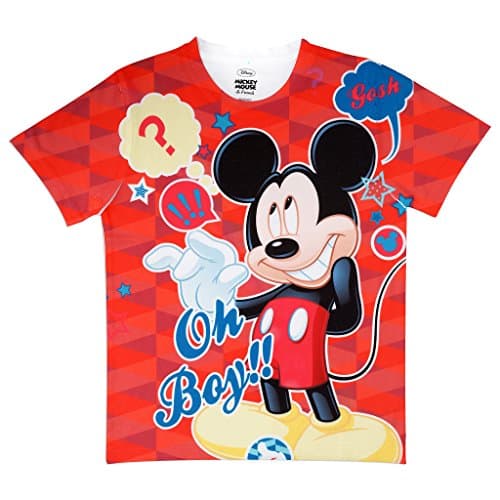 MICKEY MOUSE FAMILY Red Polyester Tshirt For Boys