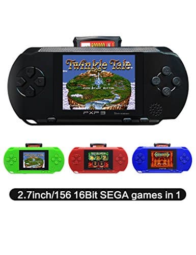 CZT 2.7 Inch 16 Bit SEGA Video Game Console Retro Game Handheld Player Portable Game Console Free 156 SEGA games for Kids gift Rechargeable lithium battery (Black)