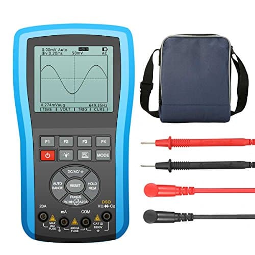 20 MHz Bandwidth, 80M/s Sampling, LIUMY Oscilloscope Multimeter, Professional Handheld LED Scopemeter Oscilloscope Multimeter, A/D Automatic Waveform Capture Functio (Blue)