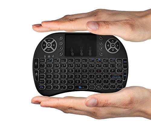 OEM (US Version) FMKRFL1-US20 2.4GHz Backlit Mini Wireless Keyboard with Touchpad Mouse for Google Android TV Box, PC, HTPC, IPTV, PS3, Black