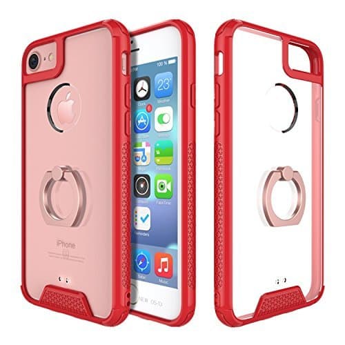 My Gadget Shops iPhone X Fusion Ring case double protection + Tampered Glass free gift Exact fit Apple iPhone X \ 10 (Red)