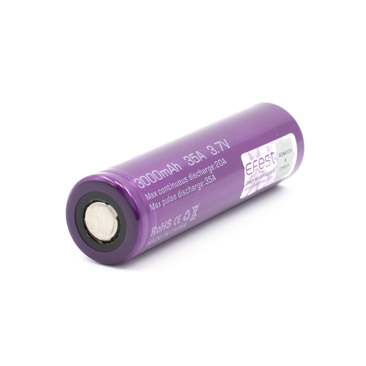 EFEST 3000 mah 35A IMR High Drain Flat Top Single Battery (1 in a Pack) - with Protective Plastic Case for E Cigarettes Starter Kit and MOD No Nicotine