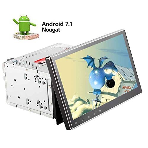 Android 7.1 Double Din Car Radio Stereo Bluetooth GPS Navagation 2 Din In Dash Head Unit DVD CD Player with 1024600 10.1 Inch Touch Screen Support WIFI 3G 4G OBD2 Dual CAM-IN Mirror Link