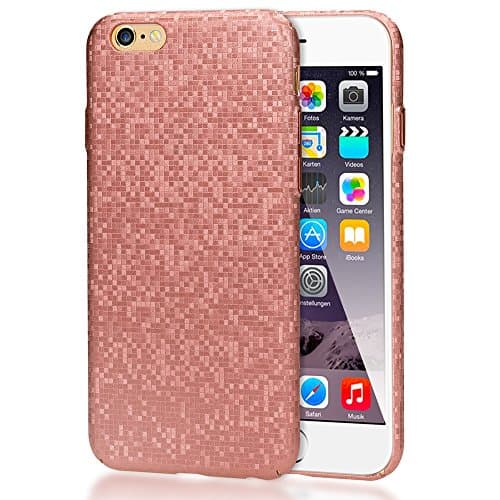 NALIA Glitter Hard Case compatible with iPhone 6 6S, Sparkle Shiny Smart-Phone Back-Cover Ultra-Thin Protector Etui, Slim-Fit Shock-Proof Bumper Protective Bling Backcase, Color:Rose Gold