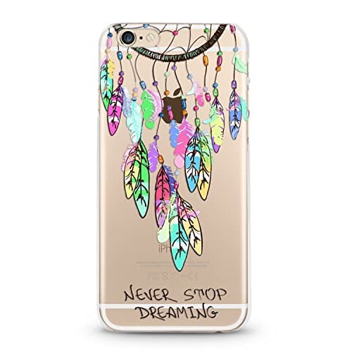 SweetBerryCreations/Apple iPhone 6 Plus 6s Plus 7 Plus/Design Clear Bumper TPU Soft Case Rubber Silicone Skin Cover for iPhone - Dream Catcher (Dream Catcher - Never Stop Dreaming)