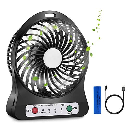 Ehomely USB handheld Mini Misting Fan Personal Cooling Humidifier Portable Air Conditioner With Rrechargeable Battery, Heat Stroke Prevention (s/black)