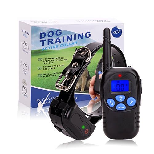 Rechargeable Dog Training Shock Collar - TrainPark (2017 New Design) With Remote for Puppy, Small, Medium & Large Breeds,Waterproof e-collar With 3 Features Vibration,Shock,Beep.