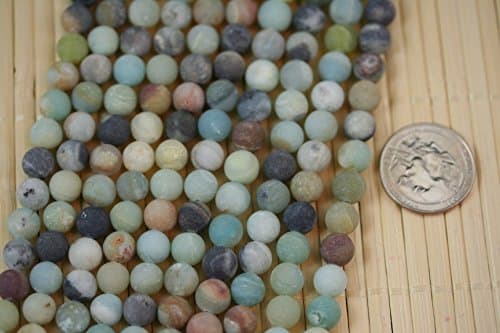 Natural Amazonite Multiple Color Matte Finished 8mm Round Bead 15.5" Strand G52215