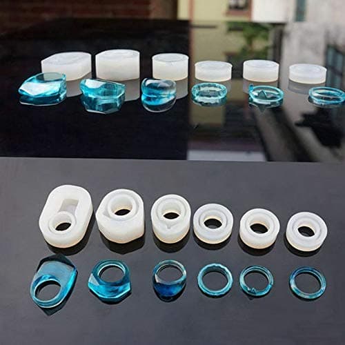 Florance Jones 6PCS Assorted DIY Silicone Ring Mold for Epoxy Resin Jewelry Making Craft | Model RNG - 600 |