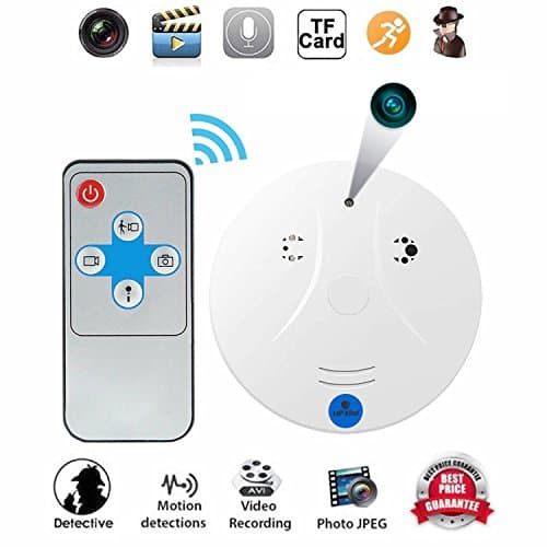 Hidden Camera Smoke Detector,Vipwind Smoke Detector with HD Spy Camera Motion Activated Video Recording RF Control Wireless Security Camera