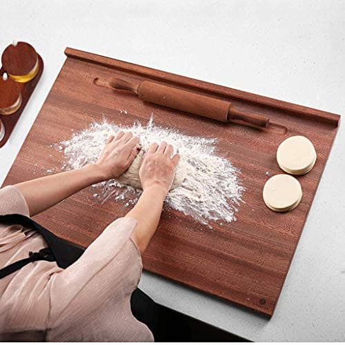 Small sweet Wooden Panel Household And Panel Solid Wood Kneading Board Kitchen Large Rectangular Dumplings Plate Double-Sided,60 * 40 * 4cm