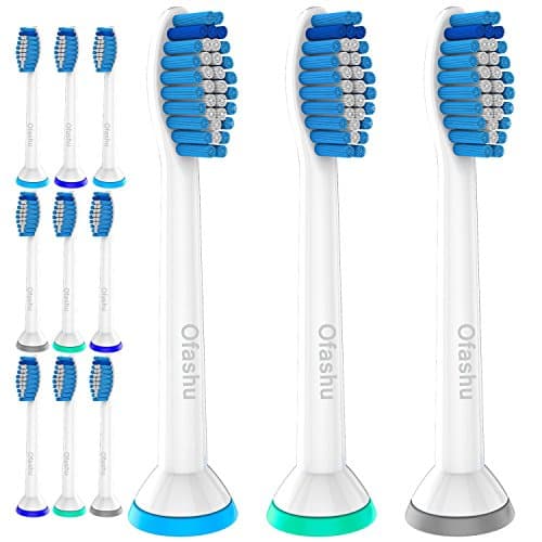 Ofashu Soft Toothbrush Heads,Sensitive Sonic Replacement Toothbrush for Philips Sonicare Electric ProResults Toothbrush HX6053, 12 pack, fits DiamondClean FlexCare,HealthyWhite and EasyClean