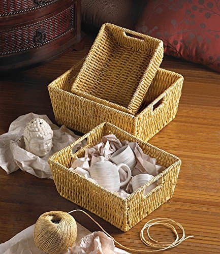 Nesting Corn Husk Baskets Home Decor (New Set Of 3)