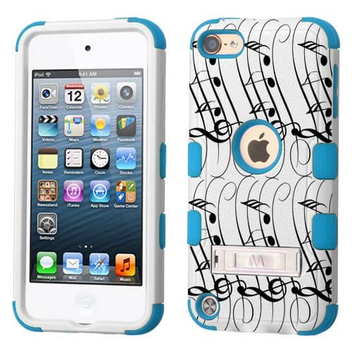 PHONETATOOS iPod Touch 7 Case 2019- New Touch 7th 6th 5th Generation Case - Compatible with Apple - Includes Stand On The Case - Military Graded 7/5/6 Cover (Music)