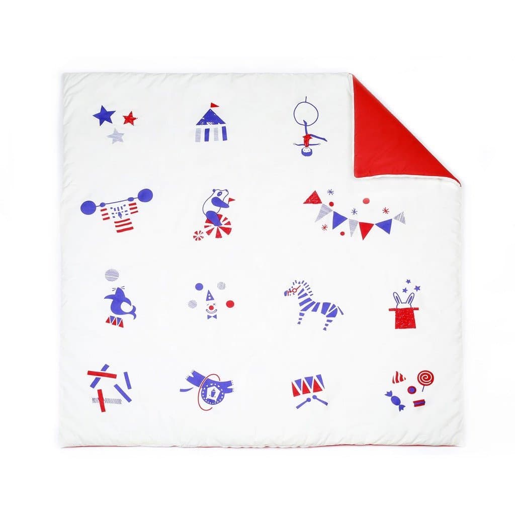 Tapis bébé molletonné et bio "CIRCUS" - Deuz