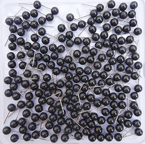 goeasybuy 100PCS 1/8 Inch Map Tacks Black
