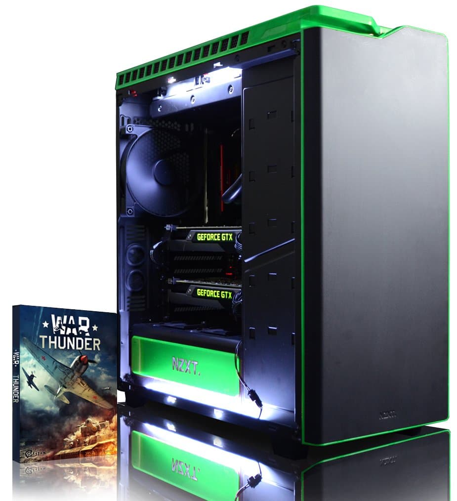 VIBOX Legend 36 Gaming PC Computer with Game Voucher, Win 10 (4.5GHz Intel i9 Extreme 10-Core Processor, 2x Dual SLI Nvidia GeForce GTX 1080 Ti Graphics Cards, 32GB DDR4 RAM, 500GB SSD, 3TB HDD)