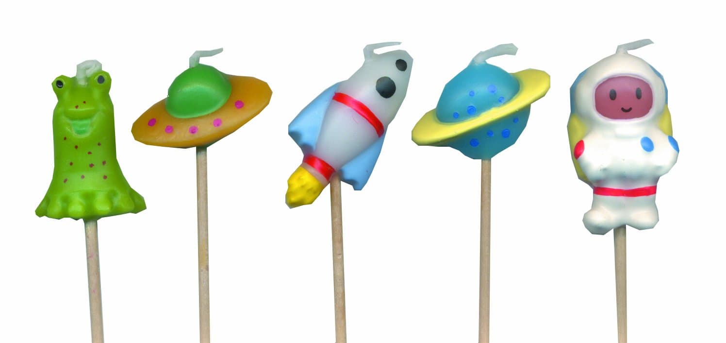 Space Theme Party Candles - Pack of 5