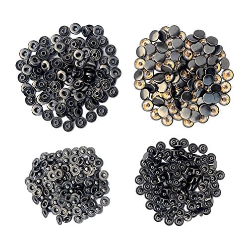 CrazyEve 100 sets 12.5mm 633 Copper Press Studs Snap Fasteners Poppers Sewing Clothing Buttons Without Fixing Install Tool(Gunmetal)