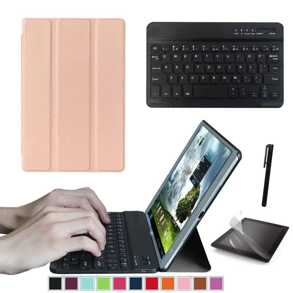 Starter Kit Replacement Suits for Huawei MediaPad M5 8.4" Tablet, Smart Case, Case with Keyboard, Free Screen Protector and Stylus Pen Included. (Rose Gold)