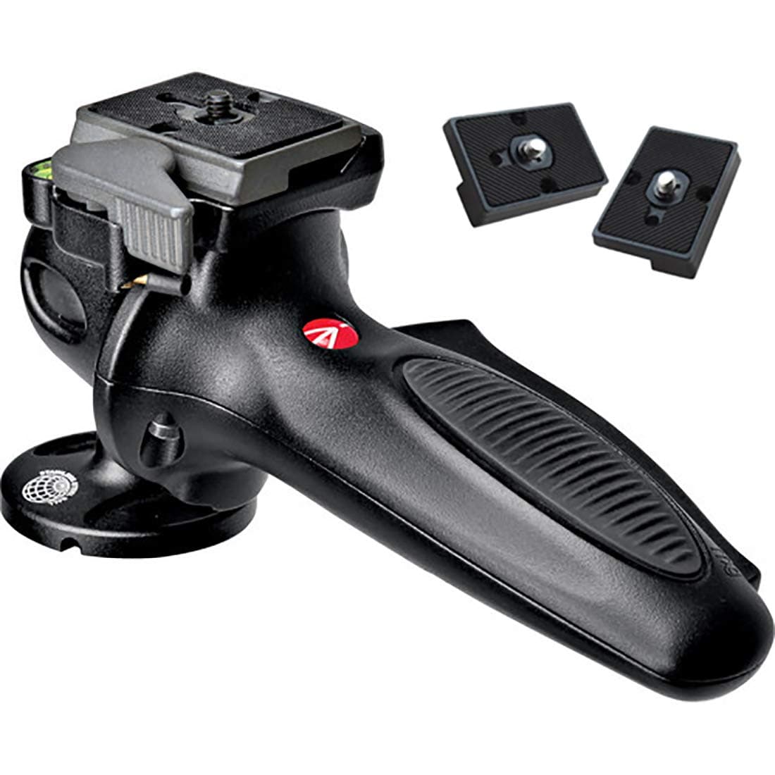 Manfrotto 327RC2 Light Duty Grip Ball Head with Quick Release (Black) Bundled with Two ZAYKiR Quick Release Plates
