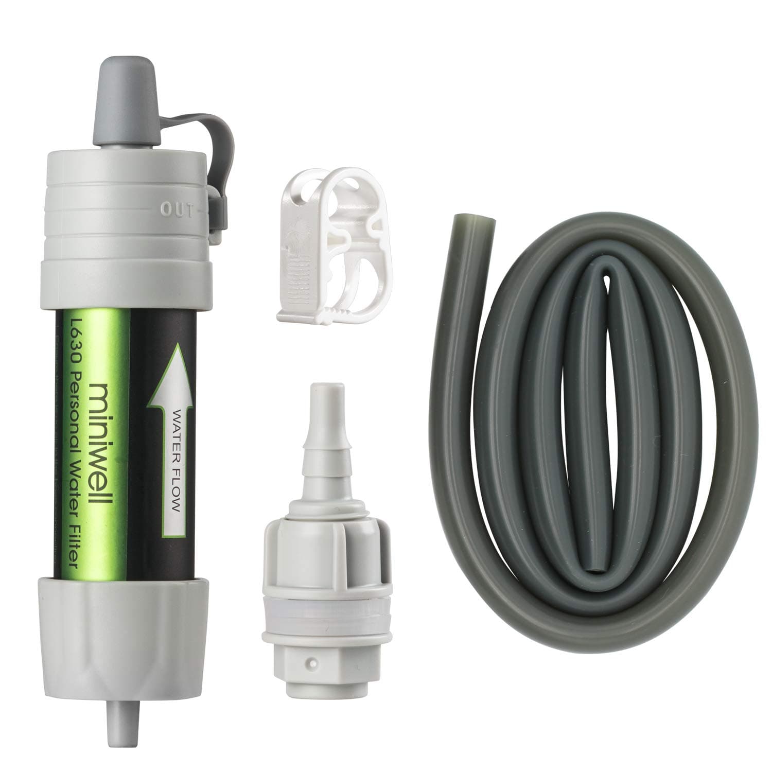 miniwell Gravity Water Filter Straw Ultralight Versatile Hiker Water Filter Optional Accessories. TUV Proven Emergency Kit Hurricane Storm Supplies.