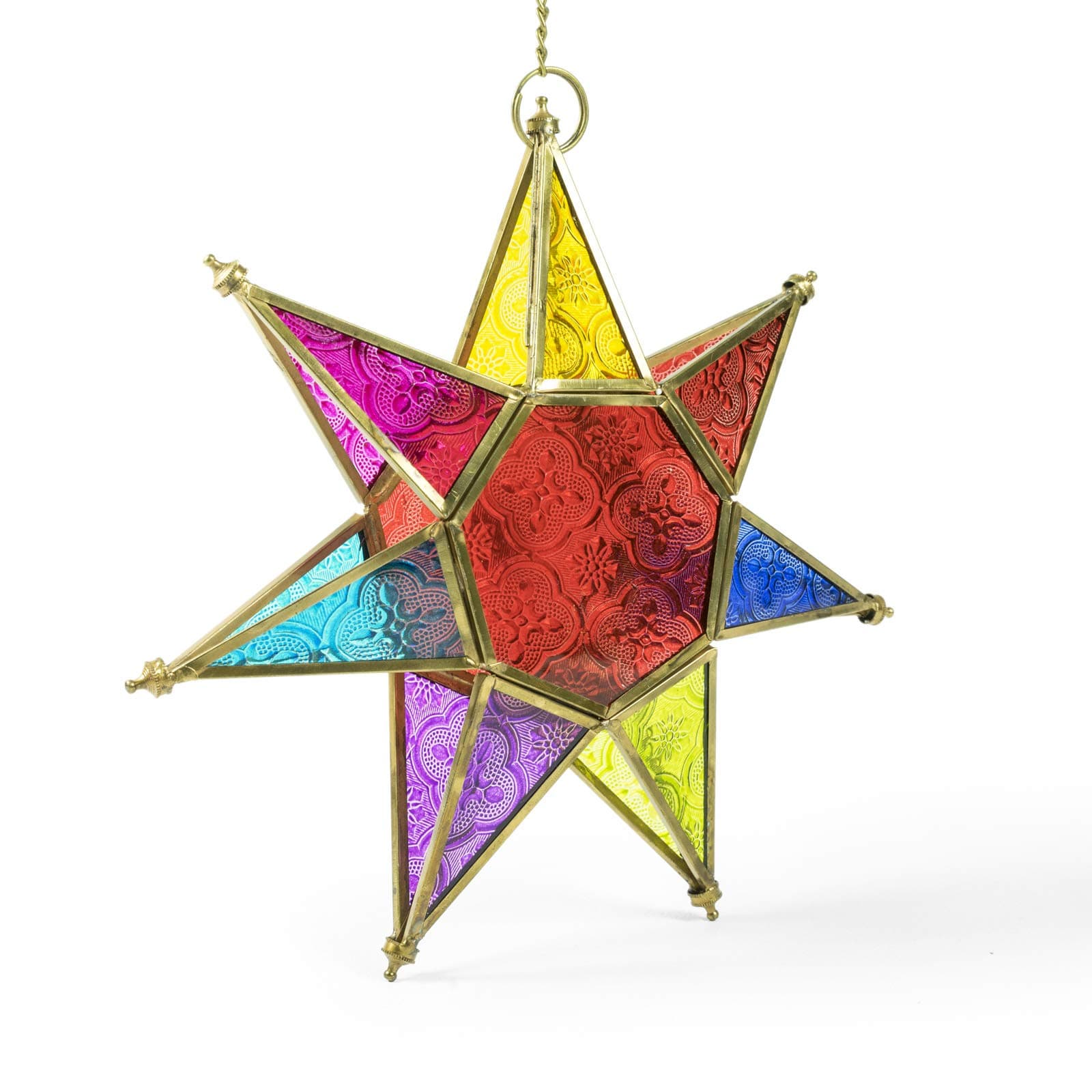 Indian Arts Moroccan Style Star Hanging Lantern (Multicolour)