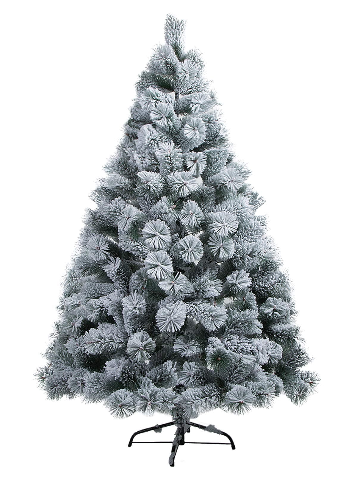 Mojonnie Flocked Artificial Christmas Tree, Flocked Snow Xmas Pine Tree with Metal Stand Perfect for Holiday Decoration (4.9 FT)