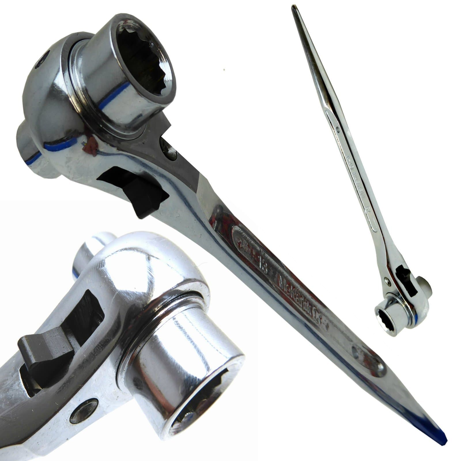 Scaffold Spanner/Ratchet Podger Spanner/Steel Erect Spanner 17mm x 19mm Black Nickel