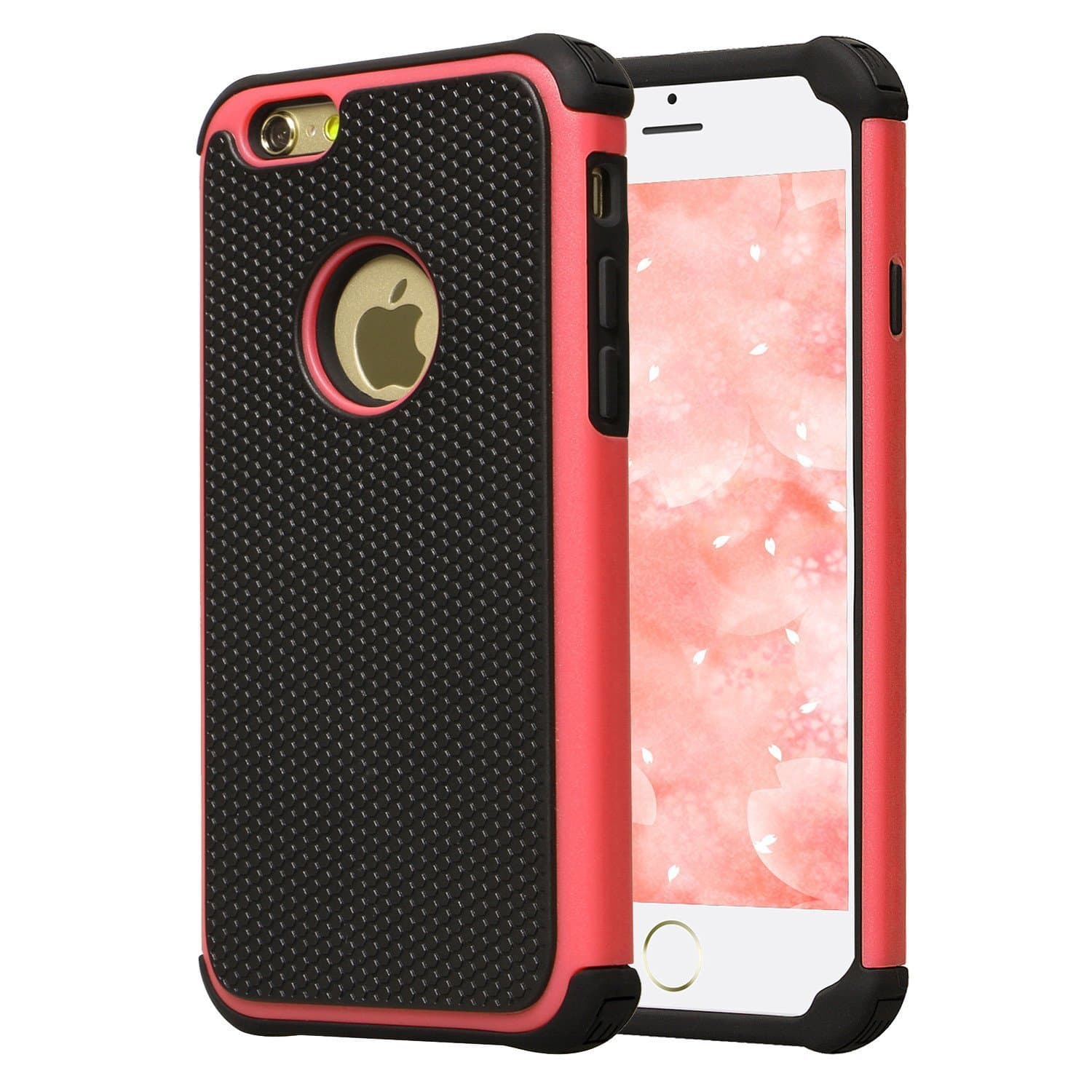 AGRIGLE Shock-Absorption Anti-Scratch Heavy Duty Dual Layer Protective Case Compatible iPhone 6 Plus / 6s Plus 5.5 in (Black Red)