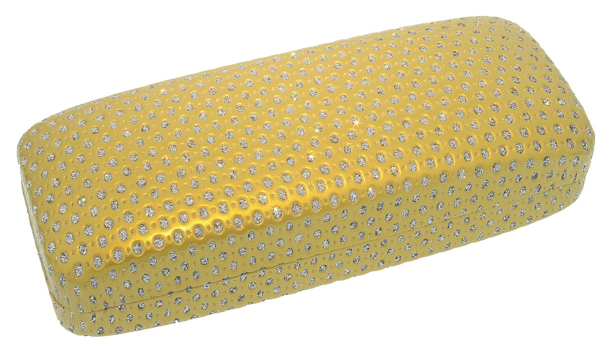 Evolution Eyes Womens Eyeglass Case, Sparkle Glitter Dots On Pink, Gold, Black