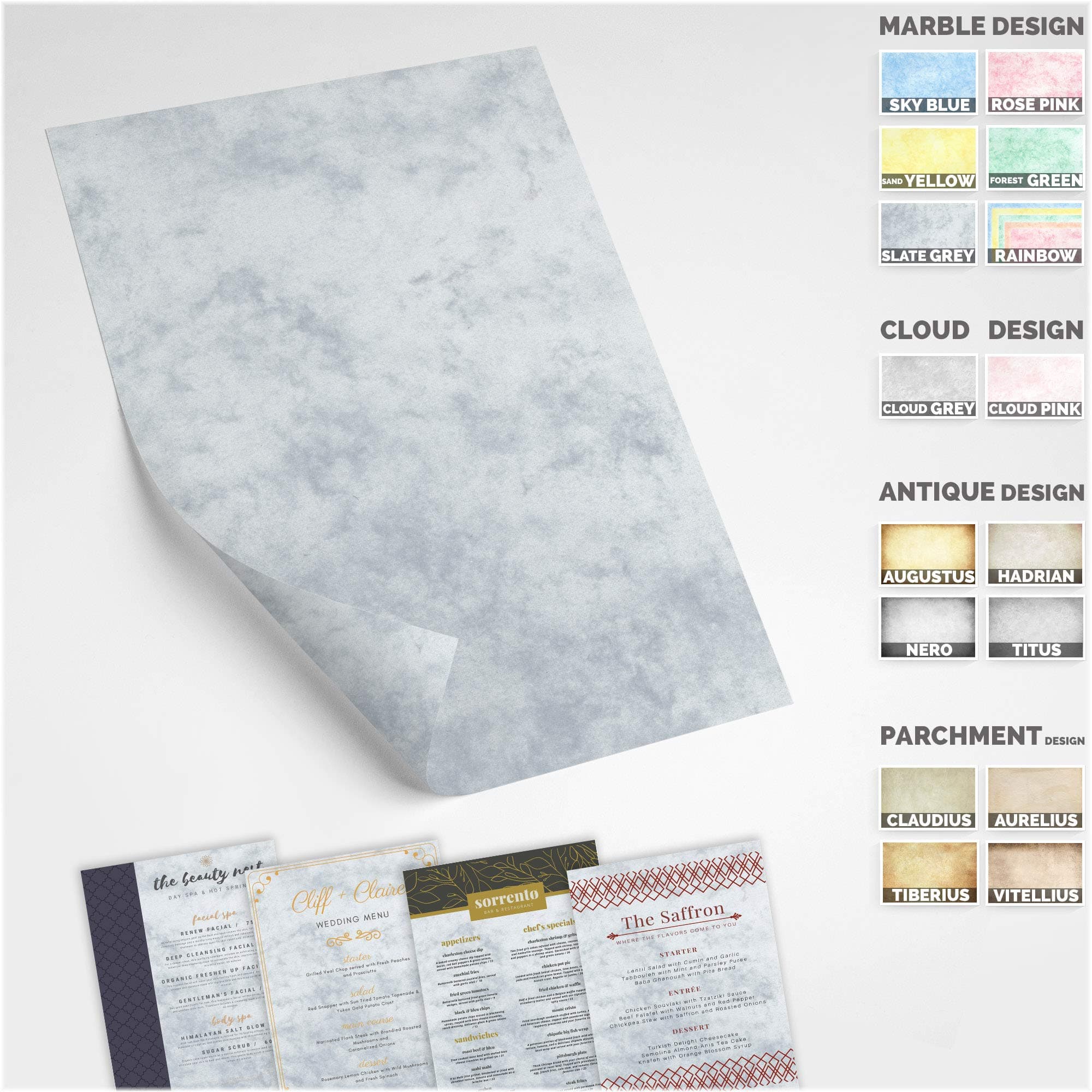 Extra Thick 200 GSM Marble Coloured Card - Slate Grey - Double Sided - A4 - 50 Sheets – Attractive Design – Outstanding Quality