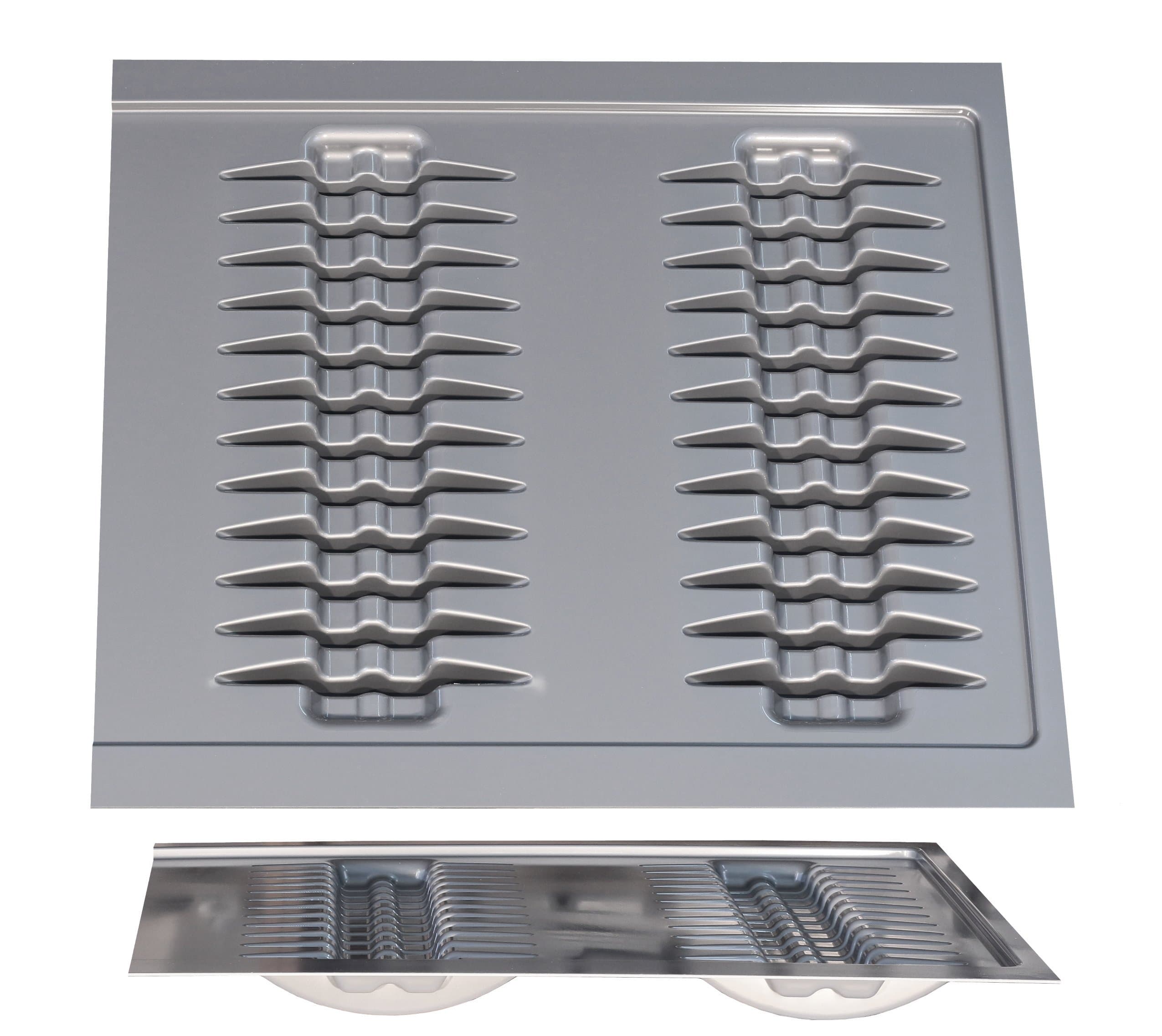 Grey Upright Plate Holder Tray Box Insert Cabinet for Blum ModernBox & Other (to Suit 60cm Wide Drawer)