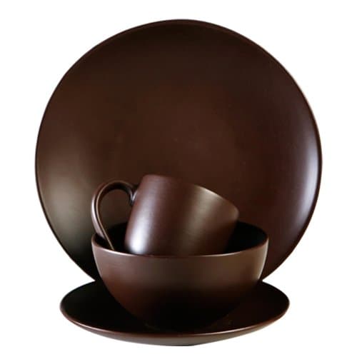 Lynns Granite 16-Piece Dinnerware Set, Jasper Brown, Service for 4