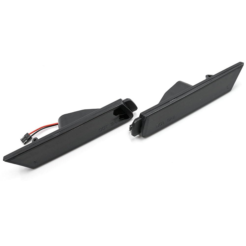 NSLUMO LED Side Marker Lights Replacement for Chevy Camaro 2010-2015 Euro Smoked Lens Xenon White Led Front Clearance Parking Marker Light Assembly Replace OEM Sidemarker Lamps