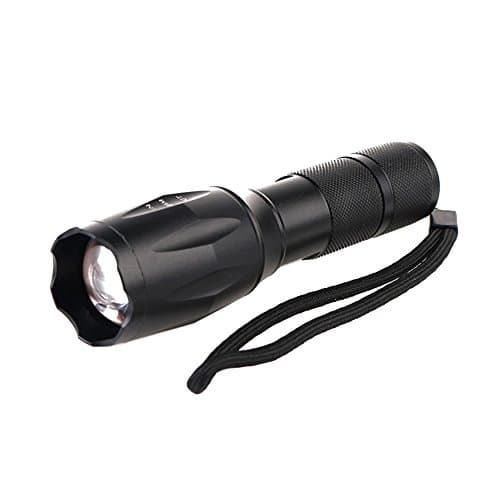 Fanamskl LED Tactical Flashlight, Zoomable Adjustable Focus, 2500 Lumen XML T6 LED Outdoor Water Resistant Torch Handheld Flashlight for Camping Hiking
