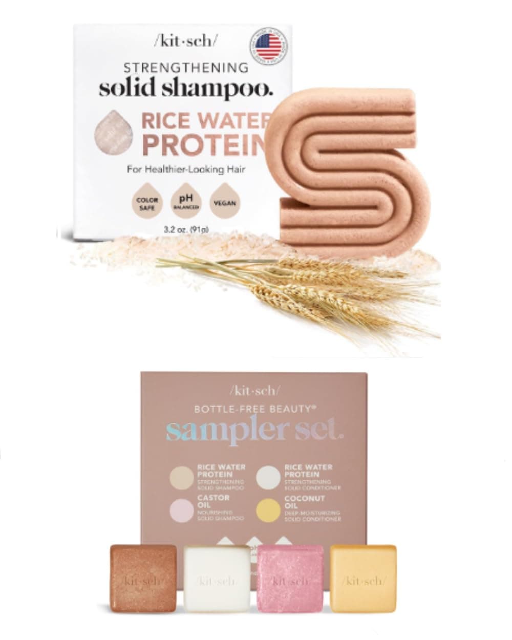 Kitsch Rice Protein Shampoo Bar & 4pc Sampler Set with Discount