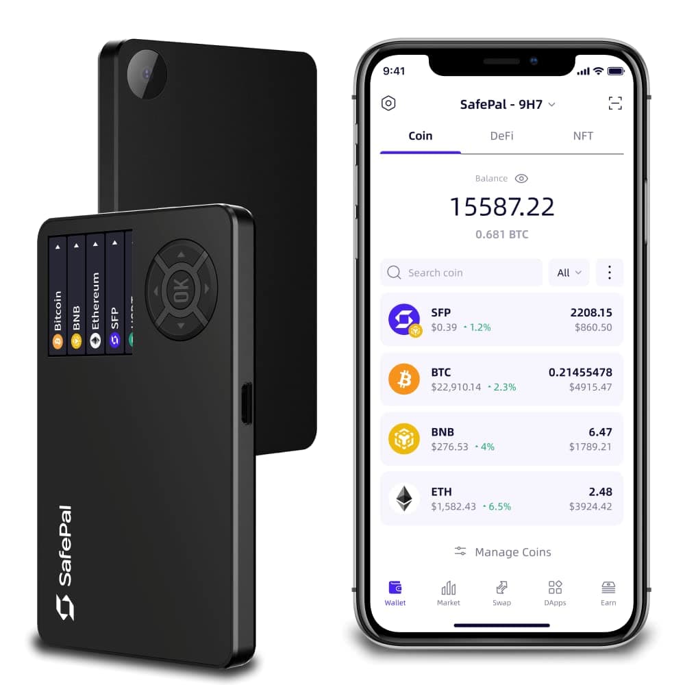 S1 Cryptocurrency Hardware Wallet, Wireless Cold Storage For Bitcoin, Ethereum & More Tokens, Internet Isolated & 100% Offline, Securely Stores Private Keys, Seeds & Crypto Assets (Black)