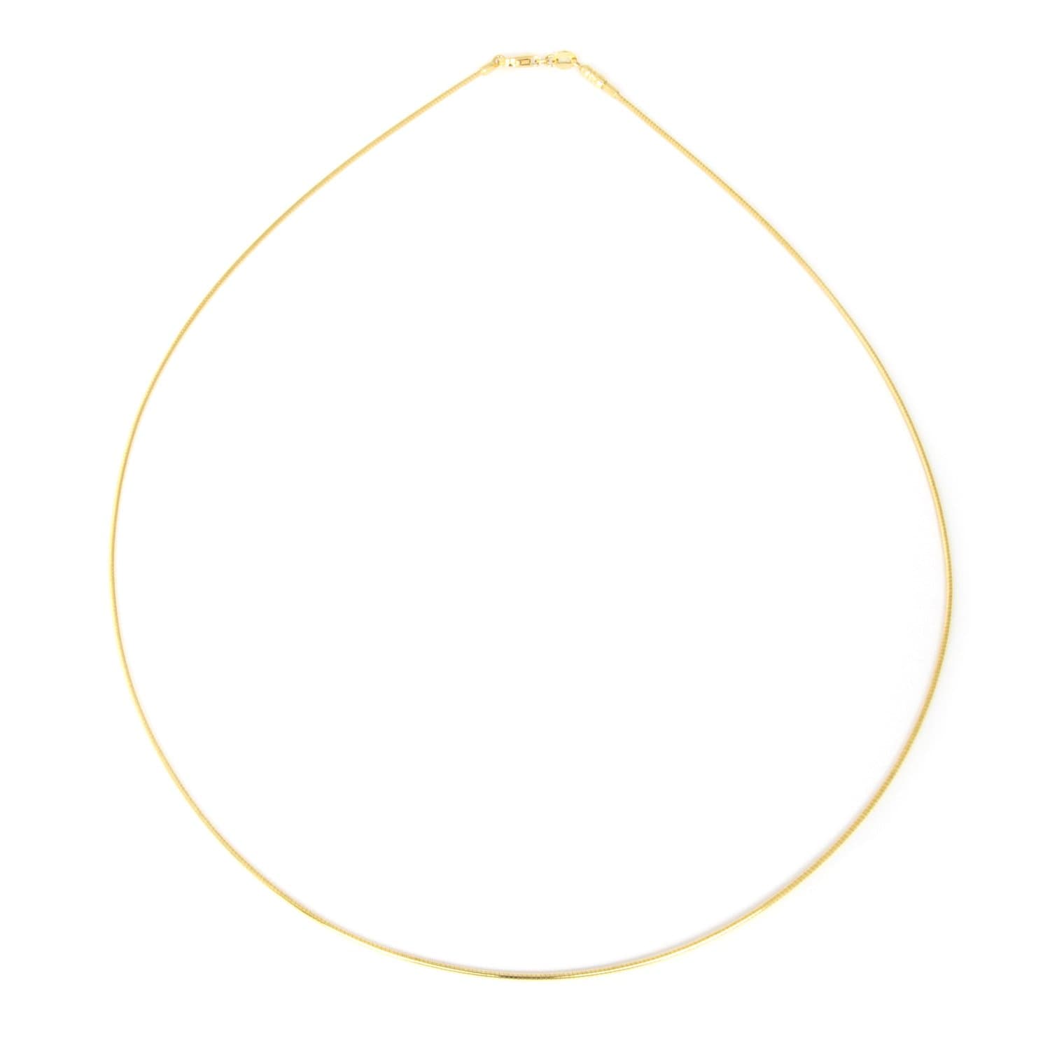 SA Chains1mm thick 14k Hamilton gold plated on solid sterling silver 925 stamped Italian Omega snake link style chain necklace chocker with spring ring clasp jewellery jewelry - 12 14 16 18 20 22 24"