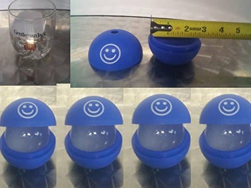 Happy Ice Balls (4 Pack x 2.5") TOP OF THE LINE Whiskey Balls ice ball, ice ball maker, ice mold.