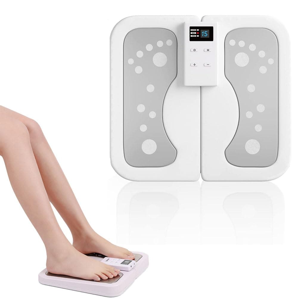 Foot Stimulator Massager for Improved Circulation, Foldable USB Feet Massager 50 Intensities &10 Modes Muscle Relaxation Foot Fatigue and Soreness Relief, for Home Office