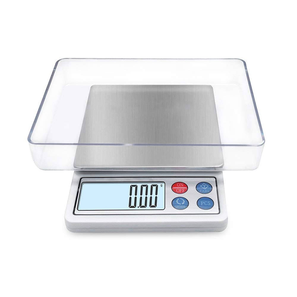 Digital Gram Scale Toprime Mini Size Food Scale High Precision Pocket Scale with LCD Display and 1 Tray Stainless Steel PCS Convert Unit 600g x 0.01g
