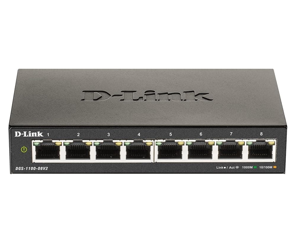 Ethernet Switch, 8 Port Smart Managed Gigabit Desktop EEE Network Internet (DGS-1100-08V2)
