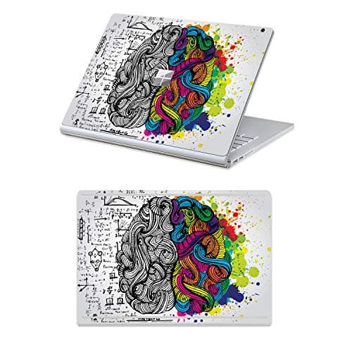 MasiBloom Top & Bottom Sticker Decal for 13" Microsoft Surface Book 2 (2017 Released) 13.5 inch Protective Laptop Cover Skin (for 13.5" Surface Book 2, Silver)