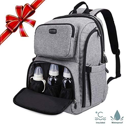 Professional Baby Diaper Backpack with Stroller Straps and Changing Pad, Anti-water and Durable Travel Diaper Bag for Baby Care, 30L Large Capacity Travel Backpack (grey)
