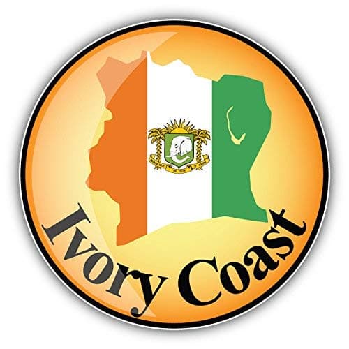DG GraphicsIvory Coast Map Flag Label Art Decor 5'' x 5'' Magnet Vinyl Magnetic Sheet for Lockers, Cars, Signs, Refrigerator