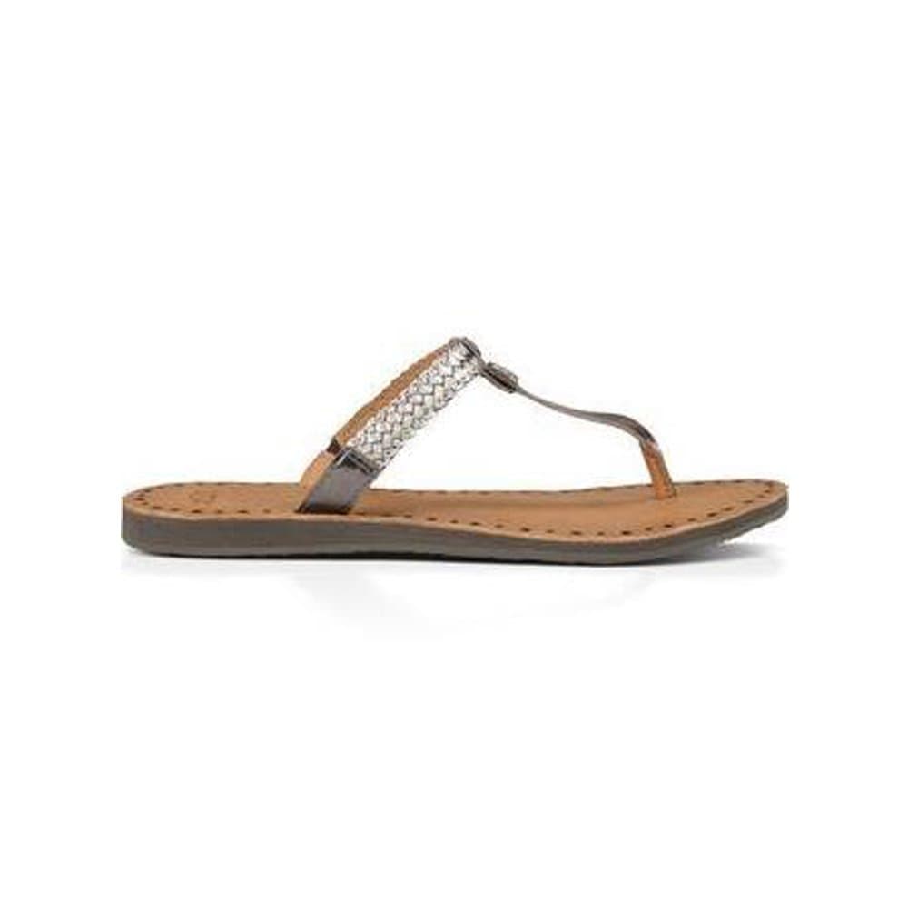 UGG Womens Bria Silver Leather Sandal 8 B (M)