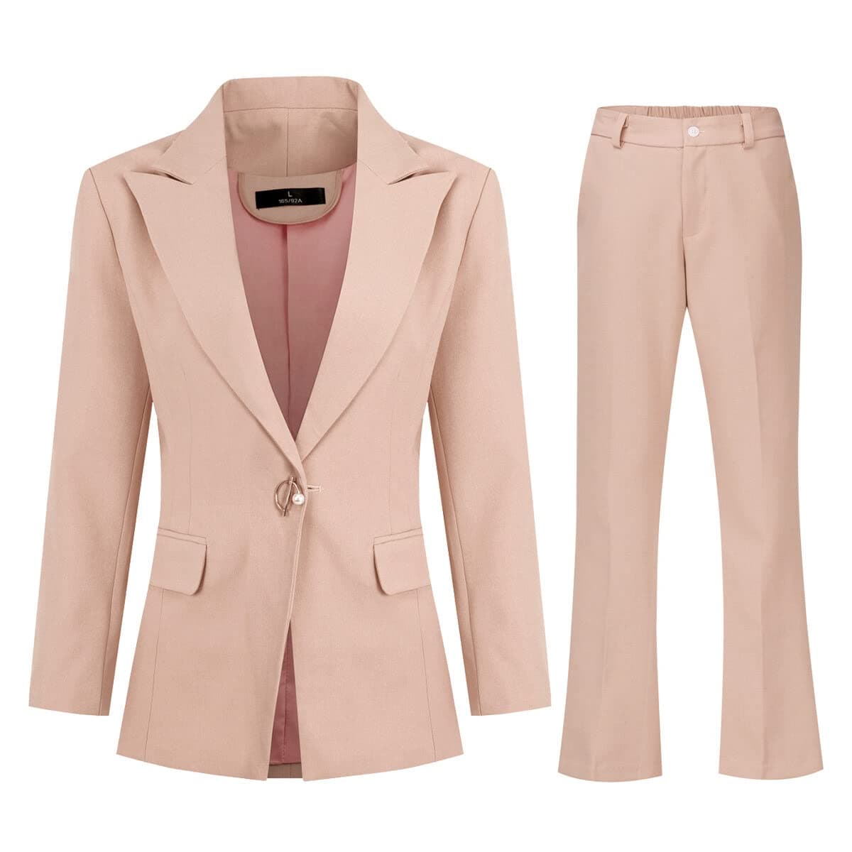 – Women's Suit 2 Piece Formal Office Blazer Jacket One Button Suit Set Trouser Suits Work Smart Suit Jacket and Trouser