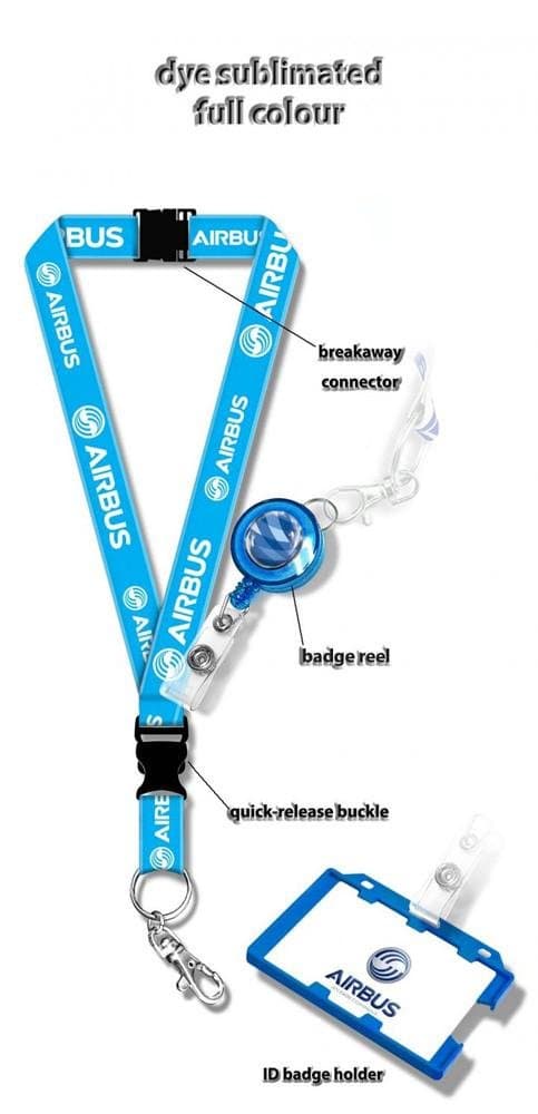 Airbus Logo Dye Sublimation Lanyard Set
