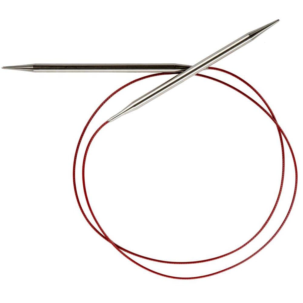 Circular Knitting Needle, Silver, Red, Size-US-1-(2.25mm)